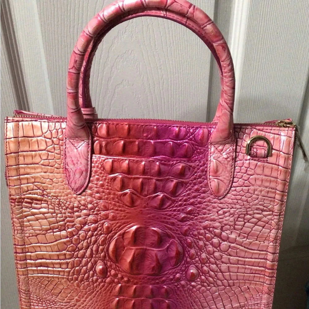 Leather Brahmin Tri-Color Caroline tote.
(Pink, Purple, Coral tones)
NWOT - Picture 3 of 16